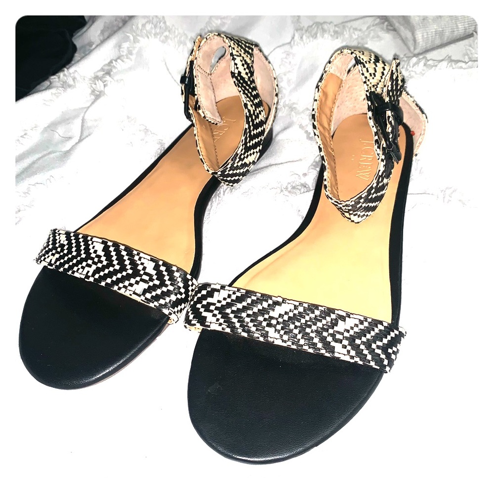 J. Crew Black and White Sandals